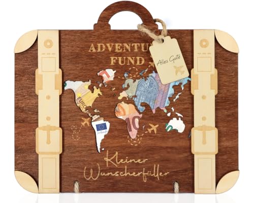 Giftota Geldgeschenk Reise - Mini Reisekoffer Holz - Reisegutschein Geschenk Verpackung Hochzeit & Reise, Reisekasse Geschenk Giftota Geldgeschenk Reise - Mini Reisekoffer Holz - Reisegutschein Geschenk Verpackung Hochzeit & Reise, Reisekasse Geschenk von Giftota