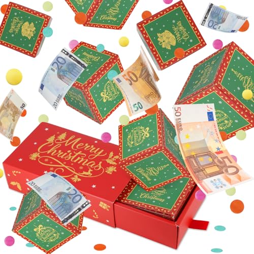 Giftota Geldgeschenke Weihnachten, Upgrade DIY Überraschungsbox, Pop Up Weihnachten Explosionsbox mit Konfetti, Weihnachten Geschenkbox für Eltern, Liebhaber und Freunde - Rot Giftota Geldgeschenke Weihnachten, Upgrade DIY Überraschungsbox, Pop Up Weihnachten Explosionsbox mit Konfetti, Weihnachten Geschenkbox für Eltern, Liebhaber und Freunde - Rot von Giftota
