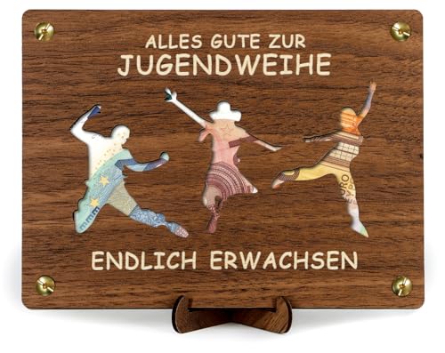 Giftota Jugendweihe Geldgeschenke Holz, Jugendweihe Geschenke Mädchen Junge, Geldgeschenke Verpackung mit Glückwunschkarte Giftota Jugendweihe Geldgeschenke Holz, Jugendweihe Geschenke Mädchen Junge, Geldgeschenke Verpackung mit Glückwunschkarte von Giftota