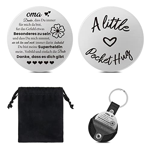 Giftota Kleine Umarmung, Kleine Umarmung Glücksbringer, Oma Geburtstagsgeschenk, Gute Besserung Geschenke, Geschenk zum Großelterntag Geschenk für OMA(Silber) von Giftota