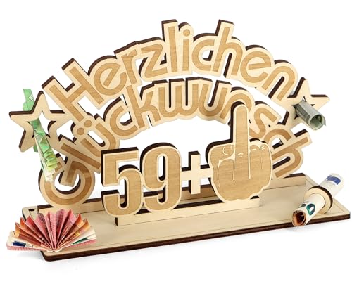 Giftota - Lustig 60 Geburtstag Geldgeschenk Holz - Geburtstagsgeschenk - 59 + 1 - Gästebuch aus Holz - 60. Geburtstag Deko - Geschenke für Frauen,Männer, Freunde Giftota - Lustig 60 Geburtstag Geldgeschenk Holz - Geburtstagsgeschenk - 59 + 1 - Gästebuch aus Holz - 60. Geburtstag Deko - Geschenke für Frauen,Männer, Freunde von Giftota