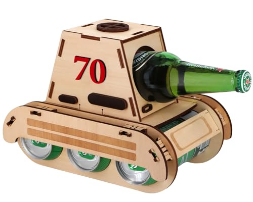 Giftota Lustige 70. Geburtstag Geschenke, TankBierträger Holz, Flaschenträger, Bier Geschenke für Männer, Geschenke zum 70 Geburtstag Mann von Giftota