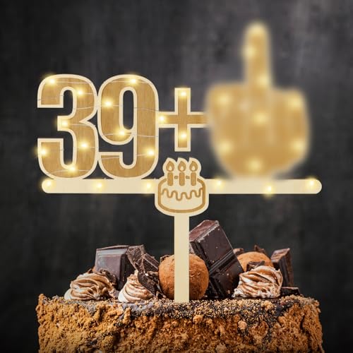Giftota Lustige Cake Topper 40. Geburtstag Holz mit LED Lichterkette - 40. Geburtstag Deko - Tortendeko 40. Geburtstag - Kuchen Deko für 40. Geburtstag Frauen Männer Giftota Lustige Cake Topper 40. Geburtstag Holz mit LED Lichterkette - 40. Geburtstag Deko - Tortendeko 40. Geburtstag - Kuchen Deko für 40. Geburtstag Frauen Männer von Giftota