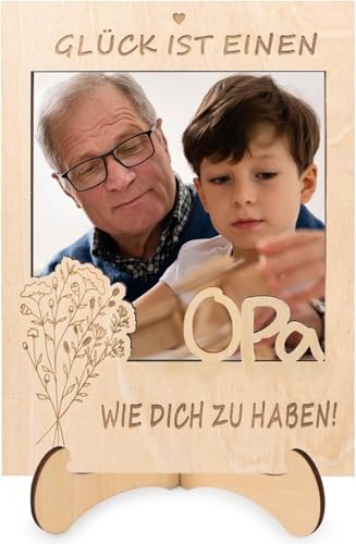 Giftota Magnetischer Holz Bilderrahmen für Opa - Geschenkideen zum Vatertag - Perfektes Foto Geschenk für Besten Opa zum Geburtstag, Vatertagsgeschenk - Dankeschön Geschenk von Giftota