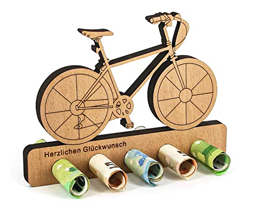 Giftota - Originelle Mountainbike Geburtstag Geldgeschenk Holz - Geldgeschenk für Radfahrer - Fahrrad Geschenk - Geschenke aus Holz - Geschenke Geldgeschenk für Frauen und Männer von Giftota