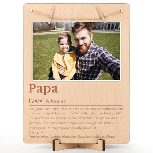 Giftota Papa Geschenk Bilderrahmen mit Holz Klammern und Leine, DIY Fotorahmen, Geschenke für Papa zum Geburtstag, Weihnachten Giftota Papa Geschenk Bilderrahmen mit Holz Klammern und Leine, DIY Fotorahmen, Geschenke für Papa zum Geburtstag, Weihnachten von Giftota