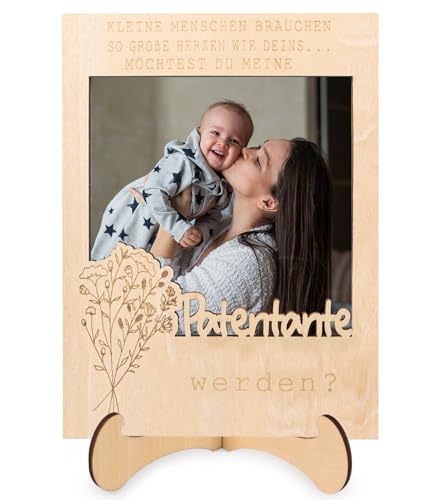 Giftota Patentante Geschenk - Magnetischer Holz Bilderrahmen für Patentante - Perfektes Foto Geschenk zu Geburtstagen, Taufen, Geburten, Schwangerschaften von Giftota