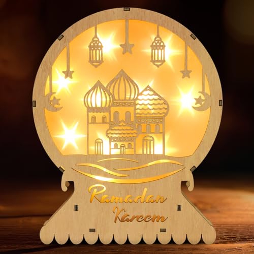 Giftota Ramadan Deko Lampe, Ramadan Dekoration aus Holz, 3D Mond Stern Eid Mubarak Dekoration, Islam Deko, Ramadan Mubarak Dekoration Geschenke Giftota Ramadan Deko Lampe, Ramadan Dekoration aus Holz, 3D Mond Stern Eid Mubarak Dekoration, Islam Deko, Ramadan Mubarak Dekoration Geschenke von Giftota