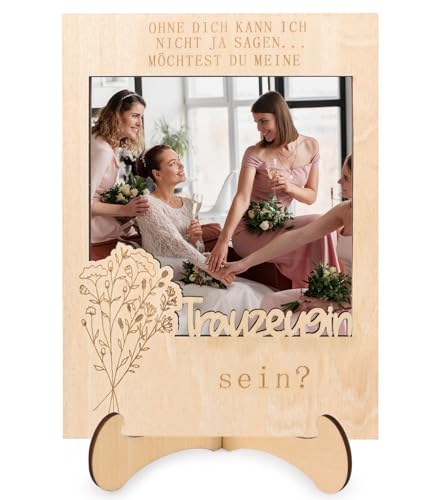 Giftota Trauzeugin Geschenk - Magnetischer Holz Bilderrahmen für Trauzeugin - Perfektes Foto Geschenk zu Geburtstag Hochzeit - Brautjungfer Fragen Giftota Trauzeugin Geschenk - Magnetischer Holz Bilderrahmen für Trauzeugin - Perfektes Foto Geschenk zu Geburtstag Hochzeit - Brautjungfer Fragen von Giftota