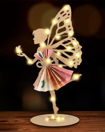 Giftota Wunscherfüller Geldgeschenke mit LED Lichterkette, Geburtstagsgeschenk für Mädchen Frauen, Weihnachten Jugendweihe Geldgeschenke Verpackung von Giftota