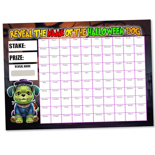 Gifts and Temptations Halloween Dog Scratchcard Game A4 Size 100 Players Party Fundraising Card von Gifts and Temptations