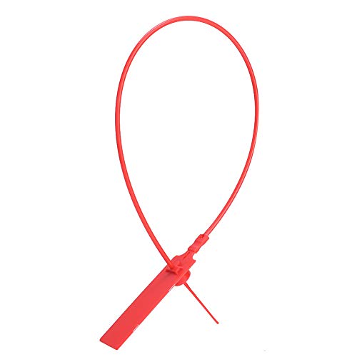 Gigicial 100 Plomben Kunststoff, nummeriertes Kunststoff-Sicherheitssiegel, festziehbares Vorhängeschloss-Sicherheitsetikett, für Versandplomben, LKW-Plomben, manipulationssicheres (Red) von Gigicial