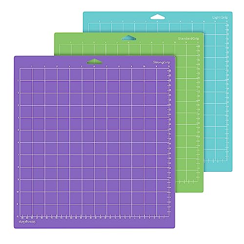 Schneidematte für Cricut, 3 Stück Schneidematte(12"x12") für Cricut Maker 3/Maker/Explore 3/Air 2/Air/One, Ersatz Standard Grip Schneidematte für Kunst- und Bastelprojekte(Blau Grün Lila) von Gigmeta