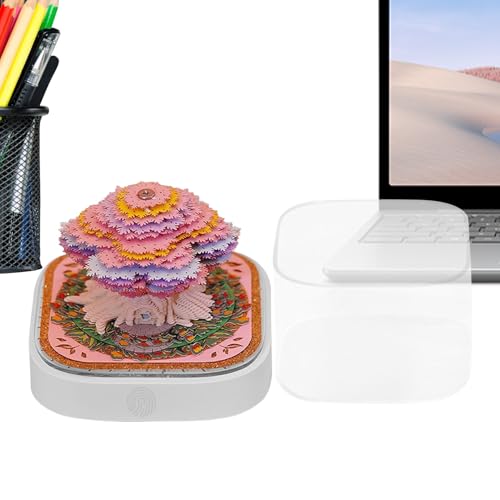 Gihioue 3D Kalender Kunst 2026,3D Papier Skulptur Kalender 2026 Notizblock - Abreißblock Mit Beleuchtung Für Schreibtisch Esszimmer Nachttisch Wohnzimmer Bücherregal von Gihioue