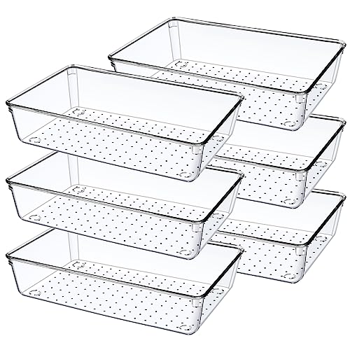 6 Stücke Klar Schubladen Organizer, Orgenizerboxen Schminktisch Sortierbox Schubladen Ordnungssystem, Make Up Badezimmer Drawer Organizer, für Küchen, Kosmetik, Schreibtisch, Büro, Bad Schublade 6 Stücke Klar Schubladen Organizer, Orgenizerboxen Schminktisch Sortierbox Schubladen Ordnungssystem, Make Up Badezimmer Drawer Organizer, für Küchen, Kosmetik, Schreibtisch, Büro, Bad Schublade von Giklux