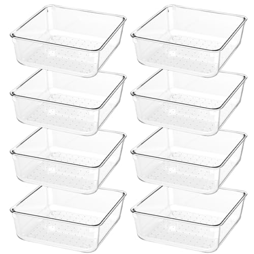 8 Stücke Klar Schubladen Organizer, Orgenizerboxen Schminktisch Sortierbox Schubladen Ordnungssystem, Make Up Badezimmer Drawer Organizer, für Küchen, Kosmetik, Schreibtisch, Büro, Bad Schublade 8 Stücke Klar Schubladen Organizer, Orgenizerboxen Schminktisch Sortierbox Schubladen Ordnungssystem, Make Up Badezimmer Drawer Organizer, für Küchen, Kosmetik, Schreibtisch, Büro, Bad Schublade von Giklux