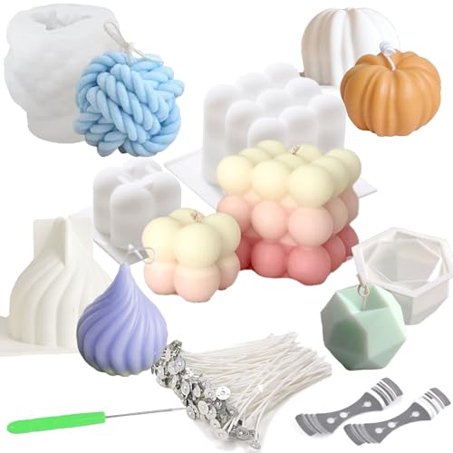 Silikonformen zur Kerzenherstellung, 6-teiliges Set, Silikonform zum Backen von Desserts, Sojawachs, Seife, geometrische Kürbisformen, Garn, Kugeln, Blasen, Würfelformen, DIY Duftkerze Silikonformen zur Kerzenherstellung, 6-teiliges Set, Silikonform zum Backen von Desserts, Sojawachs, Seife, geometrische Kürbisformen, Garn, Kugeln, Blasen, Würfelformen, DIY Duftkerze von Giliger