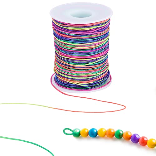 Giloty 100m Gummiband für Armbänder, 1mm Bunte Elastisches Schnur für Armbänder, Perlenschnur Gummifaden für DIY Schmuck, Halskette, Handwerk von Giloty