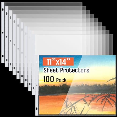 Gilprop 100 Stück 27,9 x 35,6 cm Blattschutzhüllen, schwere Querformatshüllen, 28,9 x 35,6 cm, transparente Kunststoff-Binderhüllen, 3-fach gelocht, passend für 3-Ringbücher Gilprop 100 Stück 27,9 x 35,6 cm Blattschutzhüllen, schwere Querformatshüllen, 28,9 x 35,6 cm, transparente Kunststoff-Binderhüllen, 3-fach gelocht, passend für 3-Ringbücher von Gilprop