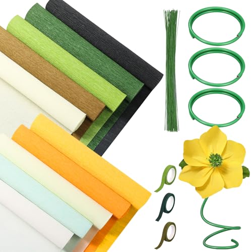 Gilprop Krepppapier-Rollen, Blumenstiel-Set, inklusive 24 x 248 cm Krepppapierbogen, 45 m, Blumenstiel, Blumenstiel, Blumendraht, Blumenband für Geburtstagspartys, Hochzeiten, Festivals, Dekoration Gilprop Krepppapier-Rollen, Blumenstiel-Set, inklusive 24 x 248 cm Krepppapierbogen, 45 m, Blumenstiel, Blumenstiel, Blumendraht, Blumenband für Geburtstagspartys, Hochzeiten, Festivals, Dekoration von Gilprop