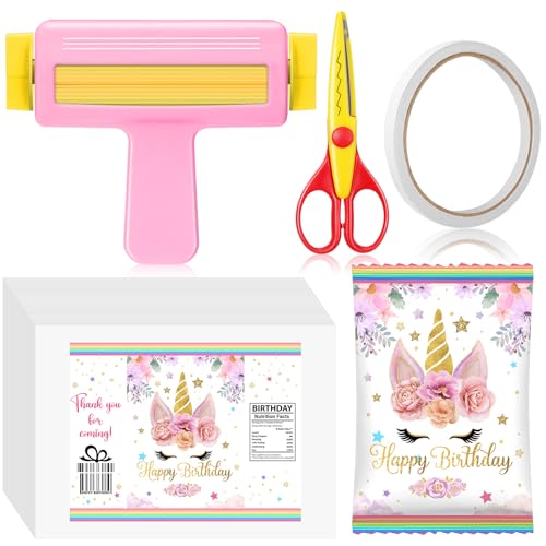 Gilprop Papier-Crimper, Zackenschere, 30 Blatt, niedliches, glänzendes, dünnes Tintenstrahlpapier, doppelseitiges Klebeband zum Basteln, niedliches Geburtstagsparty-Zubehör für Chiptüten Gilprop Papier-Crimper, Zackenschere, 30 Blatt, niedliches, glänzendes, dünnes Tintenstrahlpapier, doppelseitiges Klebeband zum Basteln, niedliches Geburtstagsparty-Zubehör für Chiptüten von Gilprop