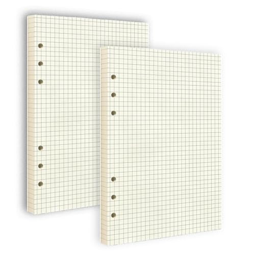Ginddy A5 Ringbuch Nachfüllpapier Kariert,2PCS Set 180 Blatt 6-fach Gelocht für Nachfüllbare Notizbücher DIN A5 Trennblütter & Kalendereinlagen Augenschonend Ginddy A5 Ringbuch Nachfüllpapier Kariert,2PCS Set 180 Blatt 6-fach Gelocht für Nachfüllbare Notizbücher DIN A5 Trennblütter & Kalendereinlagen Augenschonend von Ginddy