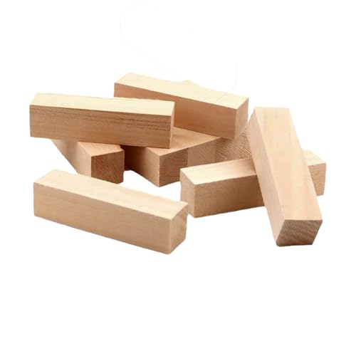Holz zum Schnitzen,10 Pcs Holzklötzchen zum Basteln Schnitzholz Linde Holzblock Massiv Schnitzholz Rohlinge Kantholz Schnitz Holzblöcke Natürlich Lindenholz zum Schnitzen zum Anfänger Schnitzer DIY von Ginddy
