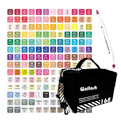 Ginflash 168 Pinsel, Meißel Art Marker Pinsel Stift Skizze Alkohol Based Markers Dual Head Manga Zeichnung Art Supplies Ginflash 168 Pinsel, Meißel Art Marker Pinsel Stift Skizze Alkohol Based Markers Dual Head Manga Zeichnung Art Supplies von Ginflash