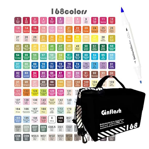 Ginflash Pinsel- und feine Comic-Art-Marker, Pinselstift-Skizzen, alkoholbasierte Marker, Doppellot-Manga-Zeichnung, Kunstmaterialien Ginflash Pinsel- und feine Comic-Art-Marker, Pinselstift-Skizzen, alkoholbasierte Marker, Doppellot-Manga-Zeichnung, Kunstmaterialien von Ginflash