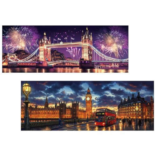 Ginfonr 2PCS Large Diamond Art Kits for Adults, Big Ben Diamond Painting Zubehör, Diamond Art Landschaften Full Drill, Diamond Painting Erwachsene Crystal Rhinestone Decoration Für Wall Décor 30x80 cm Ginfonr 2PCS Large Diamond Art Kits for Adults, Big Ben Diamond Painting Zubehör, Diamond Art Landschaften Full Drill, Diamond Painting Erwachsene Crystal Rhinestone Decoration Für Wall Décor 30x80 cm von Ginfonr