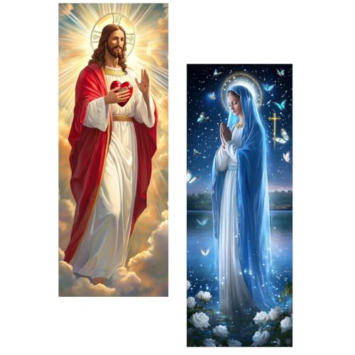 Ginfonr 2PCS Large Diamond Art Kits for Adults, Jesus Diamond Painting Zubehör, Diamond Art Jungfrau Maria Full Drill, Diamond Painting Erwachsene Crystal Rhinestone Decoration Für Wall Décor 30x80 cm Ginfonr 2PCS Large Diamond Art Kits for Adults, Jesus Diamond Painting Zubehör, Diamond Art Jungfrau Maria Full Drill, Diamond Painting Erwachsene Crystal Rhinestone Decoration Für Wall Décor 30x80 cm von Ginfonr