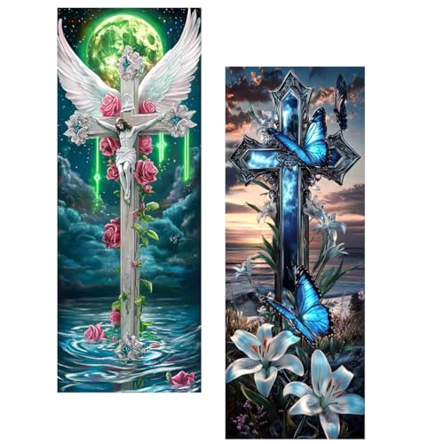 Ginfonr 2PCS Large Diamond Art Kits for Adults, Jesus Diamond Painting Zubehör, Diamond Art Kreuze Full Drill, Diamond Painting Erwachsene Crystal Rhinestone Decoration Für Wall Décor 30x80 cm Ginfonr 2PCS Large Diamond Art Kits for Adults, Jesus Diamond Painting Zubehör, Diamond Art Kreuze Full Drill, Diamond Painting Erwachsene Crystal Rhinestone Decoration Für Wall Décor 30x80 cm von Ginfonr