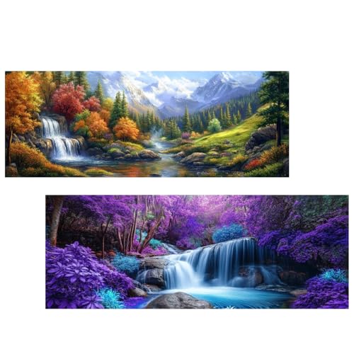 Ginfonr 2PCS Large Diamond Art Kits for Adults, Landschaften Diamond Painting Zubehör, Diamond Art Wasserfälle Full Drill, Diamond Painting Crystal Rhinestone Decoration Für Wall Décor 30x80 cm Ginfonr 2PCS Large Diamond Art Kits for Adults, Landschaften Diamond Painting Zubehör, Diamond Art Wasserfälle Full Drill, Diamond Painting Crystal Rhinestone Decoration Für Wall Décor 30x80 cm von Ginfonr