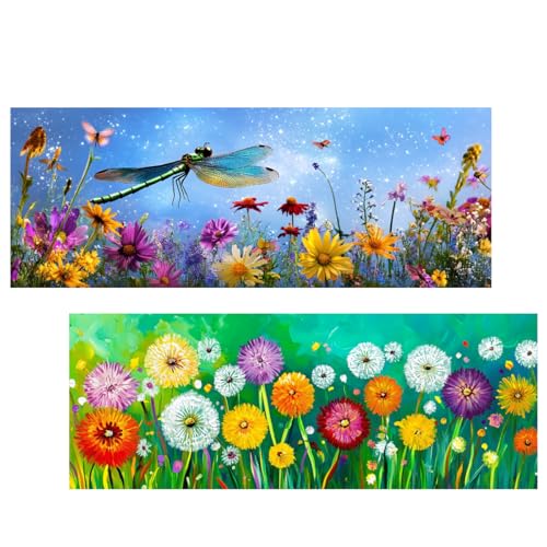 Ginfonr 2PCS Large Diamond Art Kits for Adults, Libellen Diamond Painting Zubehör, Diamond Art Pusteblumen Full Drill, Diamond Painting Erwachsene Crystal Rhinestone Decoration Für Wall Décor 30x80 cm Ginfonr 2PCS Large Diamond Art Kits for Adults, Libellen Diamond Painting Zubehör, Diamond Art Pusteblumen Full Drill, Diamond Painting Erwachsene Crystal Rhinestone Decoration Für Wall Décor 30x80 cm von Ginfonr