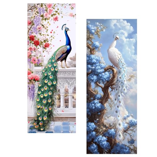 Ginfonr 2PCS Large Diamond Art Kits for Adults, Pfaue Diamond Painting Zubehör, Diamond Art Tiere Full Drill, Diamond Painting Erwachsene Crystal Rhinestone Decoration Für Wall Décor 30x80 cm Ginfonr 2PCS Large Diamond Art Kits for Adults, Pfaue Diamond Painting Zubehör, Diamond Art Tiere Full Drill, Diamond Painting Erwachsene Crystal Rhinestone Decoration Für Wall Décor 30x80 cm von Ginfonr