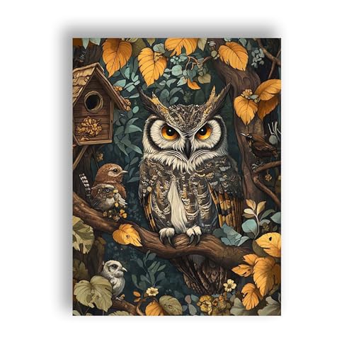 Ginfonr DIY Diamond Art Painting Zubehör Eule Set Full, 5D Diamant Painting Landschaft Bilder Kit Crystal Rhinestone Embroidery Decoration Für Home Wall Décor 30x40 cm 7 von Ginfonr