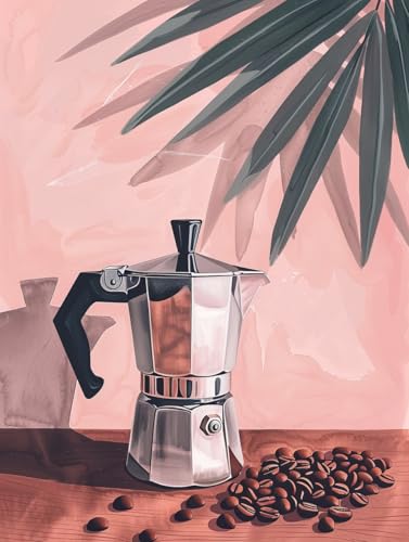 Ginfonr DIY Diamond Art Painting Zubehör Kaffee Set Full, 5D Diamant Painting Landespflege Bilder Kit Crystal Rhinestone Embroidery Decoration Für Home Wall Décor 30x40 cm von Ginfonr