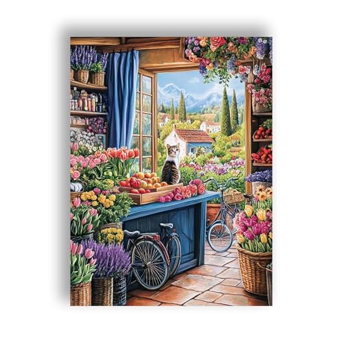 Ginfonr DIY Diamond Art Painting Zubehör Landschaft Set Full, 5D Diamant Painting Katzen Bilder Kit Crystal Rhinestone Embroidery Decoration Für Home Wall Décor 30x40 cm 6 von Ginfonr