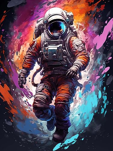 Ginfonr DIY Diamond Painting Zubehör Astronaut Set Full, 5D Diamant Painting Bilder Kit Crystal Rhinestone Embroidery Decoration Für Home Wall Décor 30x40 cm von Ginfonr