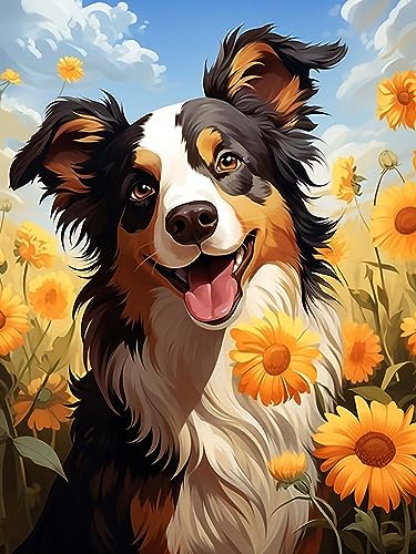 Ginfonr DIY Diamond Painting Zubehör Hunde Set Full, 5D Diamant Painting Tiere Bilder Kit Crystal Rhinestone Embroidery Decoration Für Home Wall Décor 30x40 cm von Ginfonr