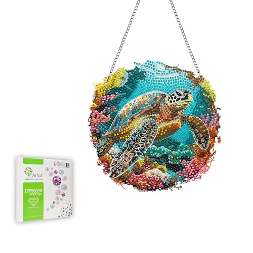 Ginfonr Diamond Painting Kits Anhänger Schildkröte, Deko Hängend für Erwachsene, Landschaft Fensterdeko Hängend Modern Diamantmalerei Sonnensegel, Doppelseitige Türkranz Sommer Fenster (20x20 cm) Ginfonr Diamond Painting Kits Anhänger Schildkröte, Deko Hängend für Erwachsene, Landschaft Fensterdeko Hängend Modern Diamantmalerei Sonnensegel, Doppelseitige Türkranz Sommer Fenster (20x20 cm) von Ginfonr
