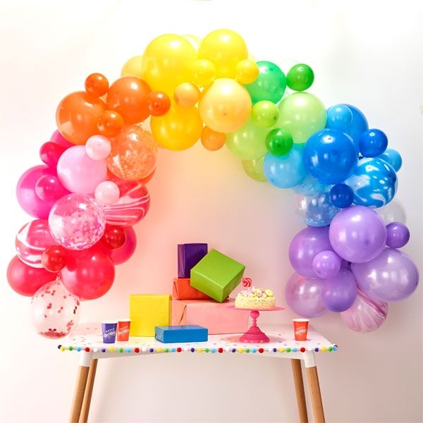 Ballongirlande mit 85 bunten Ballons SUPER DEKO HIGHLIGHT