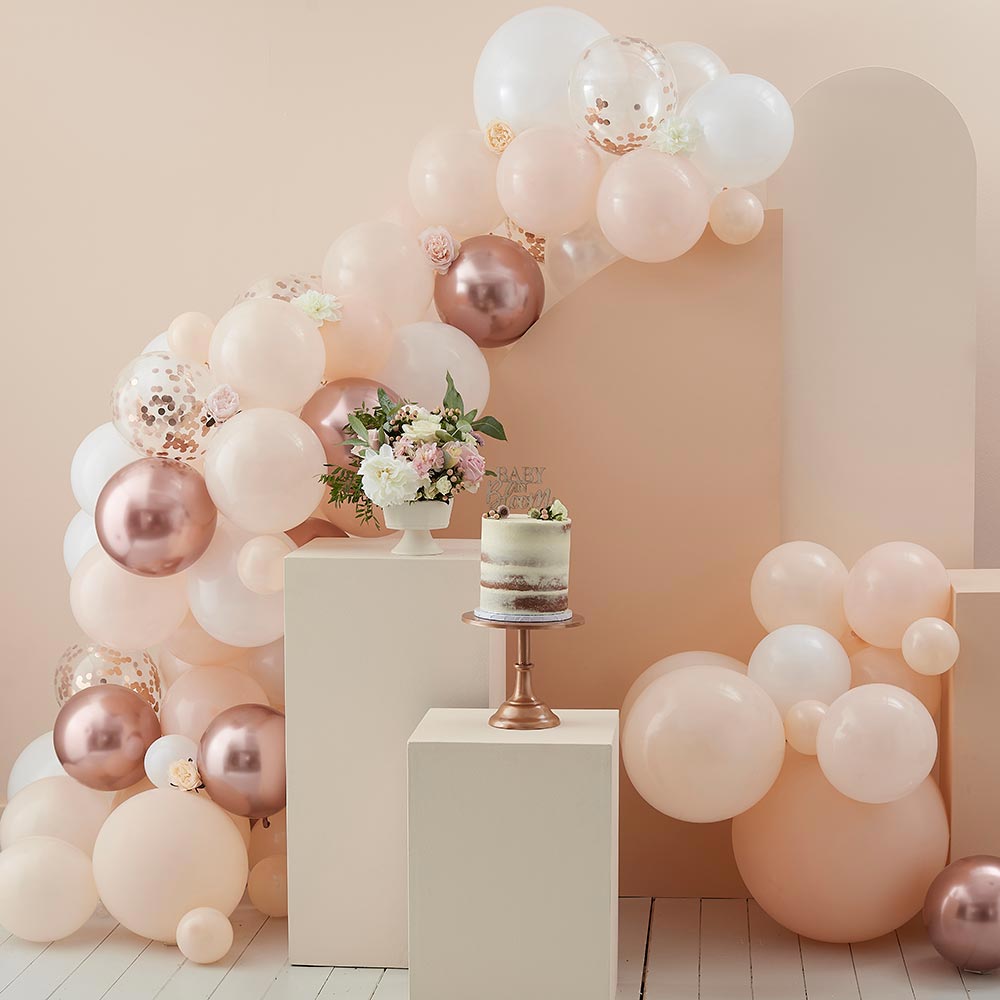 Ballongirlanden-Set in weiß, pfirsich und rosegold, 4m Ballongirlanden-Set in weiß, pfirsich und rosegold, 4m von Ginger Ray