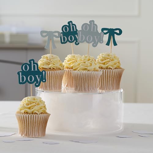 Cupcake-Topper "Oh Boy!" für Babypartys, 12 Stück, neutrale und Jungen-Themen-Dekoration von Ginger Ray