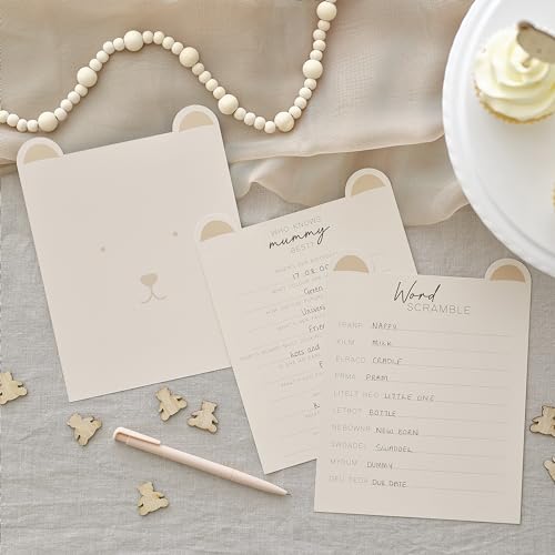 Ginger Ray Babyparty-Quiz „Worträtsel“ und „Wer kennt Mama am besten“ mit jeweils 10 Karten, White Ginger Ray Babyparty-Quiz „Worträtsel“ und „Wer kennt Mama am besten“ mit jeweils 10 Karten, White von Ginger Ray