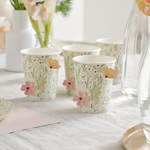 Ginger Ray Partybecher aus Papier mit Blumendruck, Pop-Out-Blumen, für Babyparty, 8 Stück, Pastellfarben Ginger Ray Partybecher aus Papier mit Blumendruck, Pop-Out-Blumen, für Babyparty, 8 Stück, Pastellfarben von Ginger Ray