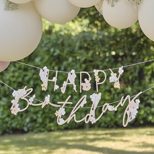 Ginger Ray Blumengirlande Happy Birthday zum Aufhängen, Pastellfarben, 1,5 m Ginger Ray Blumengirlande Happy Birthday zum Aufhängen, Pastellfarben, 1,5 m von Ginger Ray