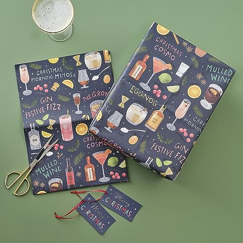 Ginger Ray Christmas Festive Cocktails Geschenkpapier und 4 Geschenkanhänger, 2 Bögen, Cartoon, Mehrfarbig, 2 count (Pack of 1) Ginger Ray Christmas Festive Cocktails Geschenkpapier und 4 Geschenkanhänger, 2 Bögen, Cartoon, Mehrfarbig, 2 count (Pack of 1) von Ginger Ray