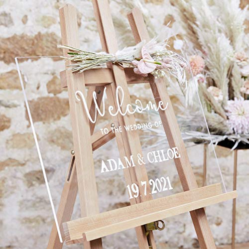 Ginger Ray Clear Acrylic Personalisable Wedding Schild mit Aufschrift Welcome Entrance, blanko von Ginger Ray