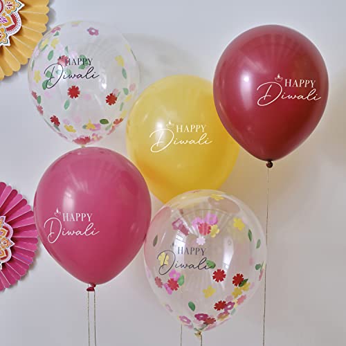Ginger Ray DW-105 Happy Diwali Luftballons aus Latex, mehrfarbig, 5 Stück von Ginger Ray